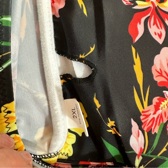 LESTYLEPARFAIT Womens Swimwear Black Floral Beach Vibes Bikini Set 2XL - Picture 7 of 9